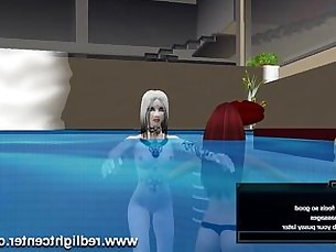 Threesom 3D Virtual Sex Pool Party