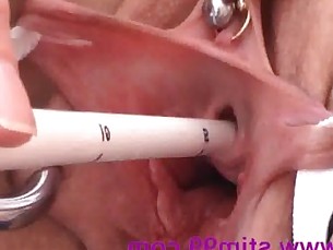 Cervix and Peehole Fucking with Objects Masturbating Urethra